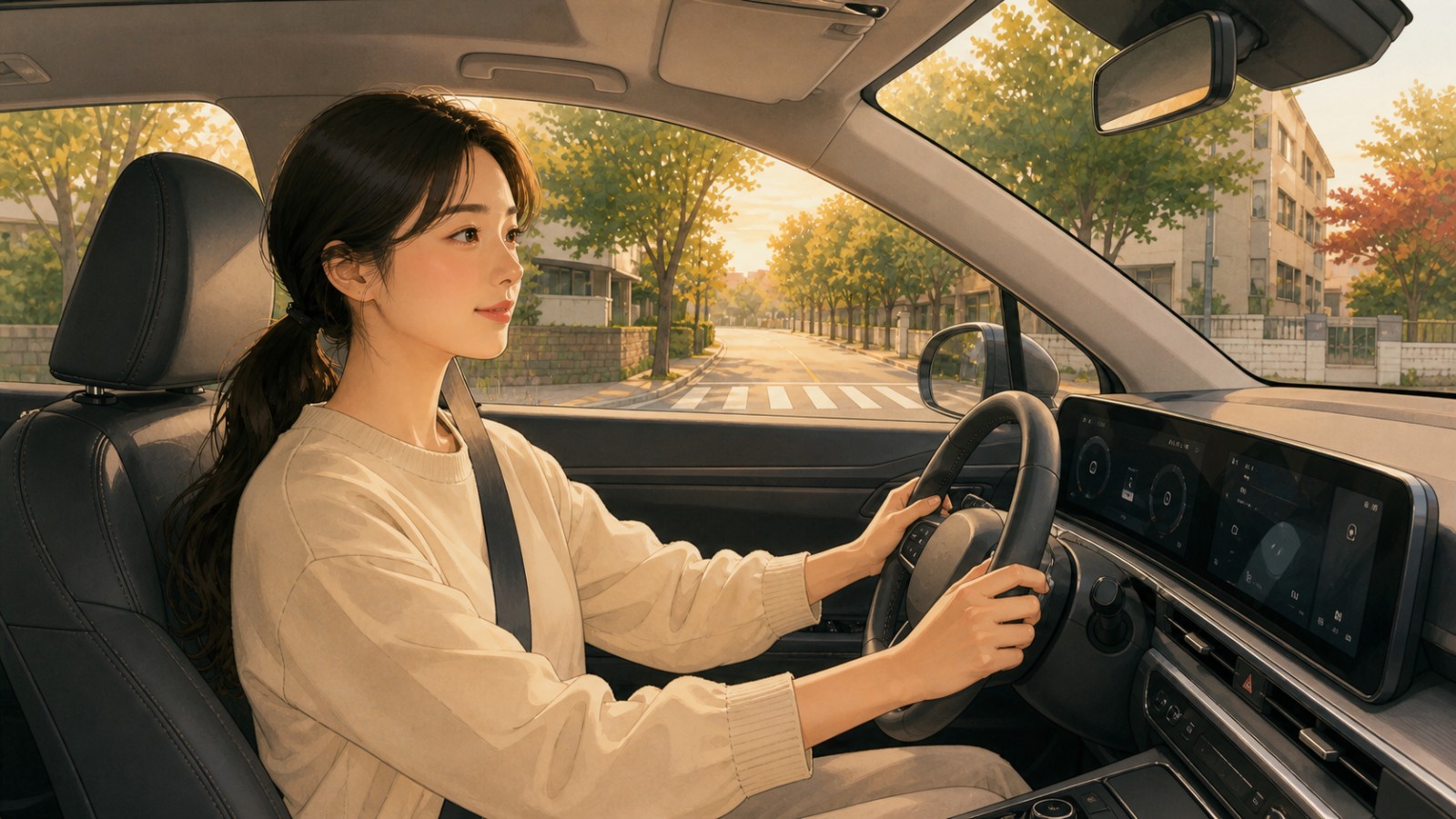 송파 여성 운전자 방문운전연수 일러스트
